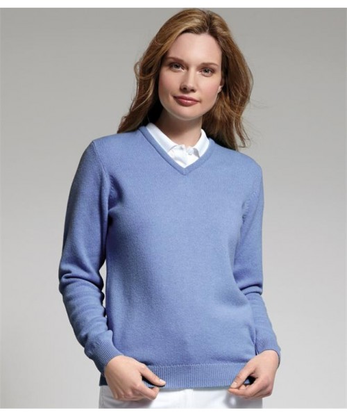 Plain GOLF LADIES V NECK LAMBSWOOL SWEATER GLENMUIR