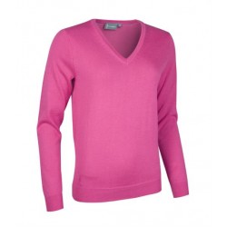 Plain GOLF LADIES V NECK COTTON SWEATER GLENMUIR