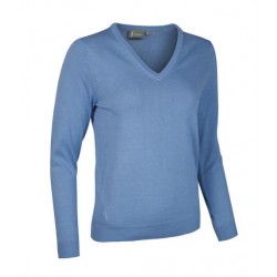 Plain GOLF LADIES V NECK COTTON SWEATER GLENMUIR