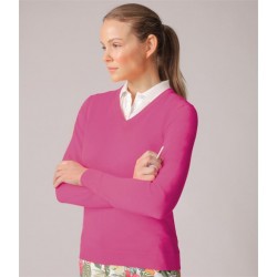 Plain GOLF LADIES V NECK COTTON SWEATER GLENMUIR