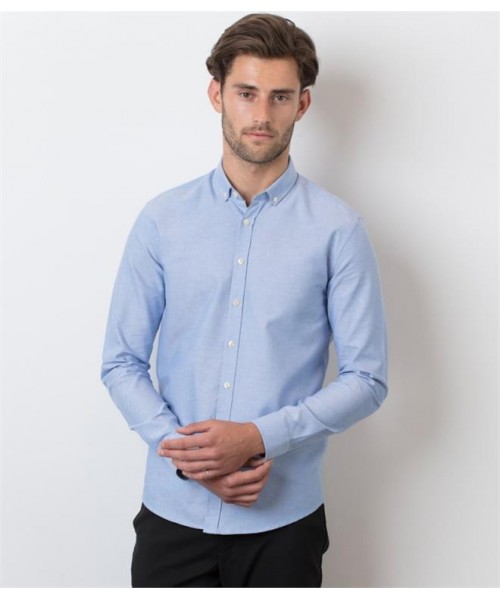 Plain MODERN LONG SLEEVE SLIM FIT OXFORD SHIRT HENBURY 150 GSM