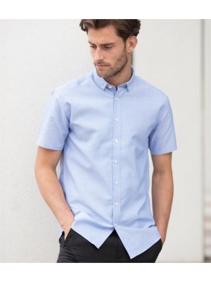 Plain MODERN SHORT SLEEVE REGULAR FIT OXFORD SHIRT HENBURY 150 GSM