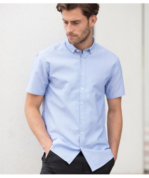 Plain MODERN SHORT SLEEVE REGULAR FIT OXFORD SHIRT HENBURY 150 GSM