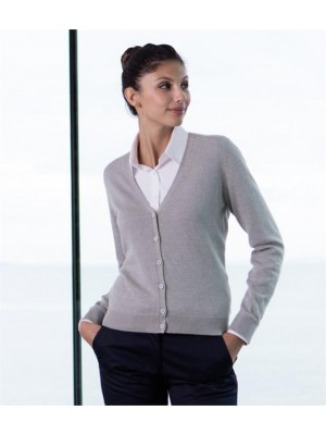 Plain LADIES LIGHTWEIGHT V NECK CARDIGAN HENBURY 12 Gauge