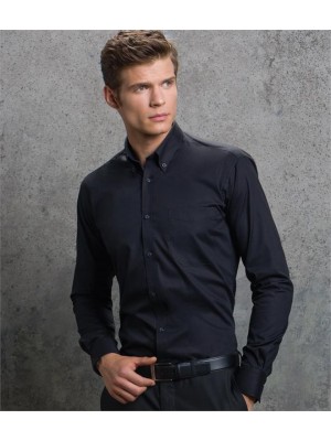 Plain PREMIUM LONG SLEEVE SLIM FIT OXFORD SHIRT KUSTOM KIT 125 GSM