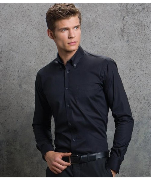 Plain PREMIUM LONG SLEEVE SLIM FIT OXFORD SHIRT KUSTOM KIT 125 GSM