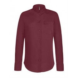 Plain LADIES LONG SLEEVE MANDARIN COLLAR SHIRT KARIBAN 110 GSM