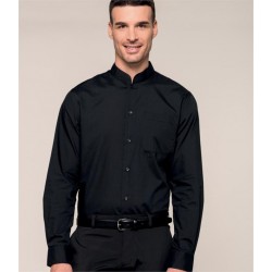 Plain LONG SLEEVE MANDARIN COLLAR SHIRT KARIBAN 110 GSM