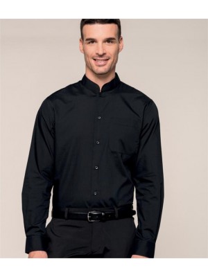 Plain LONG SLEEVE MANDARIN COLLAR SHIRT KARIBAN 110 GSM