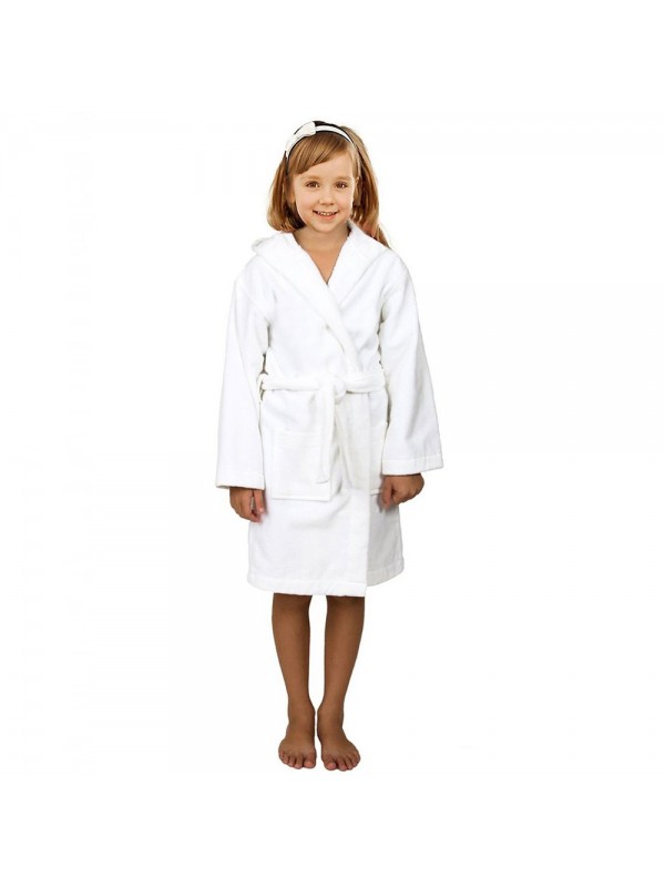 Kids HOODED Terry Towelling 100 Cotton Bath Gown 450 GSM
