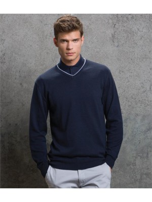 Plain CONTRAST ARUNDEL V NECK SWEATER KUSTOM KIT 12 GSM