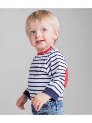 Plain BABY/TODDLER STRIPED LONG SLEEVE T-SHIRT LARKWOOD 160 GSM