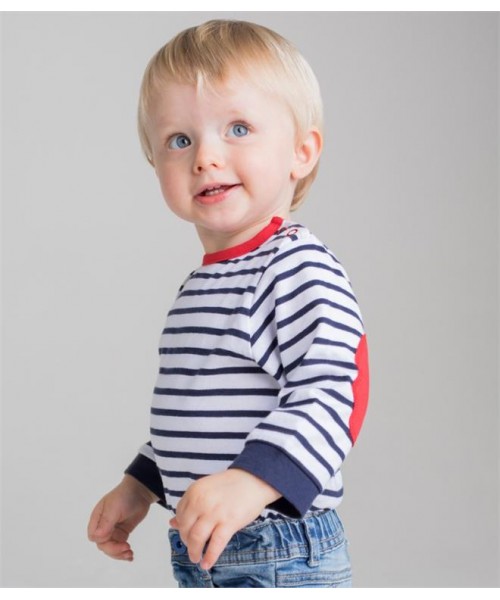 Plain BABY/TODDLER STRIPED LONG SLEEVE T-SHIRT LARKWOOD 160 GSM