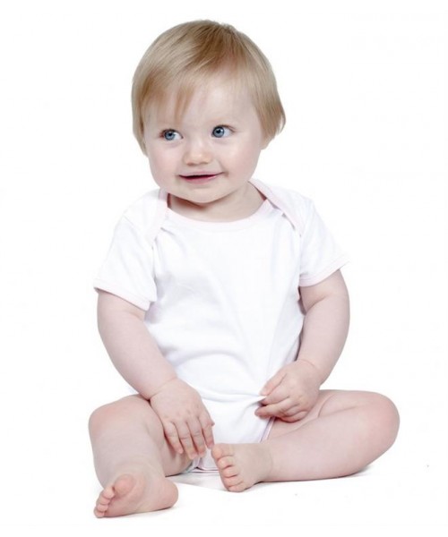 Plain CONTRAST BABY BODYSUIT LARKWOOD 200 GSM