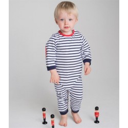 Plain BABY LONG SLEEVE STRIPED BODYSUIT LARKWOOD 160 GSM