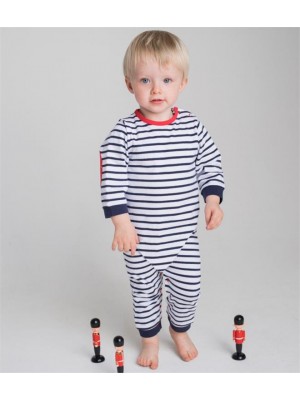 Plain BABY LONG SLEEVE STRIPED BODYSUIT LARKWOOD 160 GSM