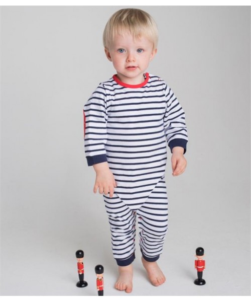 Plain BABY LONG SLEEVE STRIPED BODYSUIT LARKWOOD 160 GSM