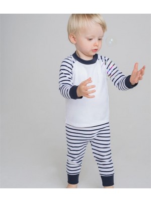 Plain BABY/TODDLER STRIPED PYJAMAS LARKWOOD 160 GSM