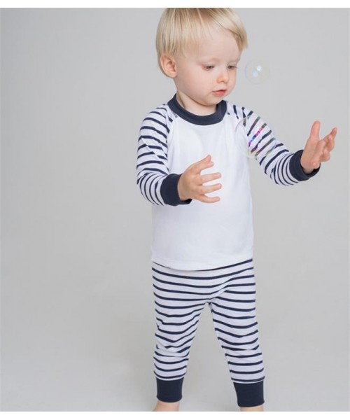 Plain BABY/TODDLER STRIPED PYJAMAS LARKWOOD 160 GSM