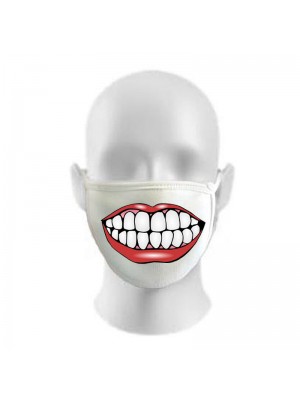 Smile Teeth Print Funny Face Masks Protection Against Droplets & Dust