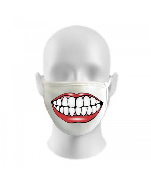 Smile Teeth Print Funny Face Masks Protection Against Droplets & Dust