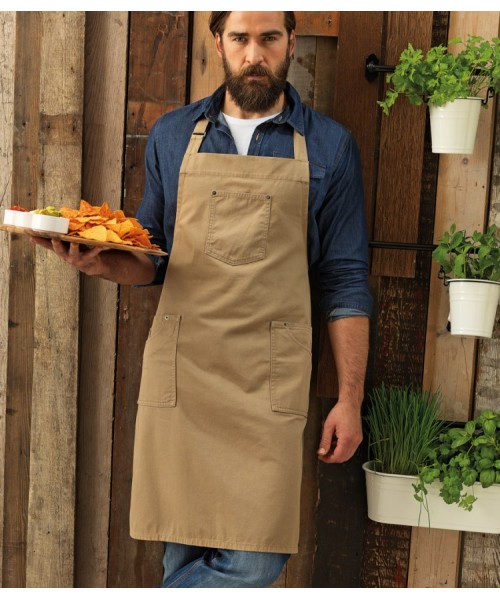 Plain COTTON CHINO BIB APRON PREMIER 235 GSM