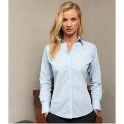 Plain Women's supreme poplin long sleeve shirt PREMIER 125 GSM