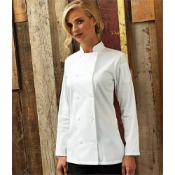 Plain LADIES LONG SLEEVE CHEF'S JACKET PREMIER 195 GSM