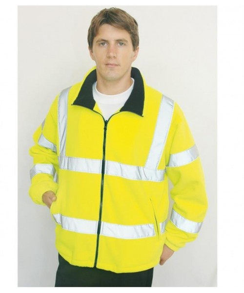 Plain HI-VIS MESH LINED FLEECE JACKET PORTWEST 300 GSM