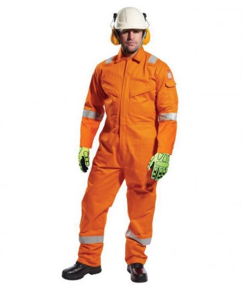 Plain BIZFLAME ANTI-STATIC COVERALL PORTWEST 350 GSM