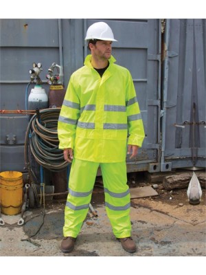 Plain SAFEGUARD HI-VIS WATERPROOF SUIT RESULT 210 GSM