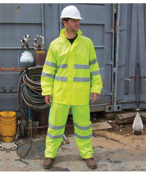 Plain SAFEGUARD HI-VIS WATERPROOF SUIT RESULT 210 GSM