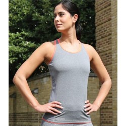 Plain LADIES STRINGER BACK MARL VEST SPIRO 170 GSM