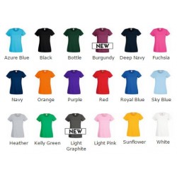 Plain Valueweight tee Fruit Of The Loom White 160gsm, Colours 165gsm 