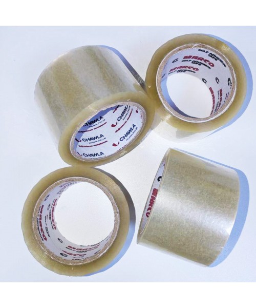 Pack of 4 Clear Carton Tape - 69mm wide tape x 72 yard (65 meters)