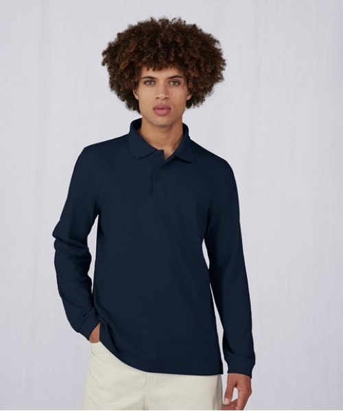 Plain Polo T-shirt B&C My Polo 210 LSL B&C Collection 210 GSM