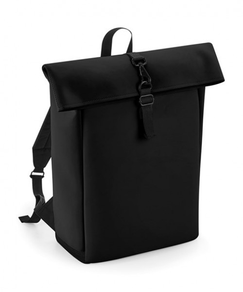 Plain backpack Matte PU rolltop backpack Bagbase