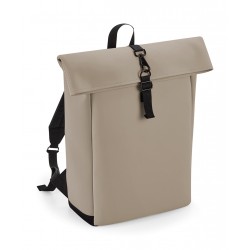 Plain backpack Matte PU rolltop backpack Bagbase