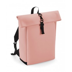 Plain backpack Matte PU rolltop backpack Bagbase