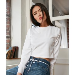 Plain Cropped crew Women’s terry cropped crew Build Your Brand 240 GSM