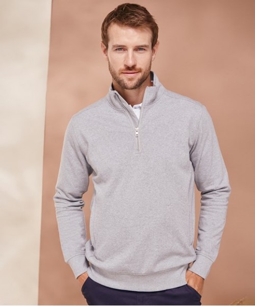 Plain Sweatshirt Unisex sustainable 1/4 zip sweatshirt Henbury 300 GSM