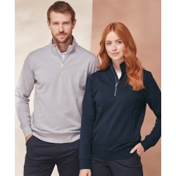 Plain Sweatshirt Unisex sustainable 1/4 zip sweatshirt Henbury 300 GSM