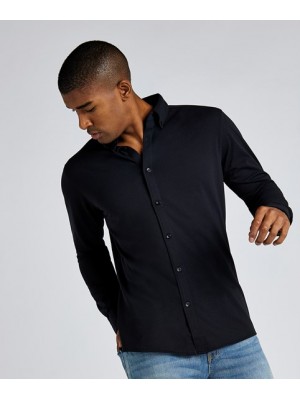 Plain Shirt Long sleeve Superwash庐 60掳 piqu茅 shirt (tailored fit) Kustom Kit 185 GSM