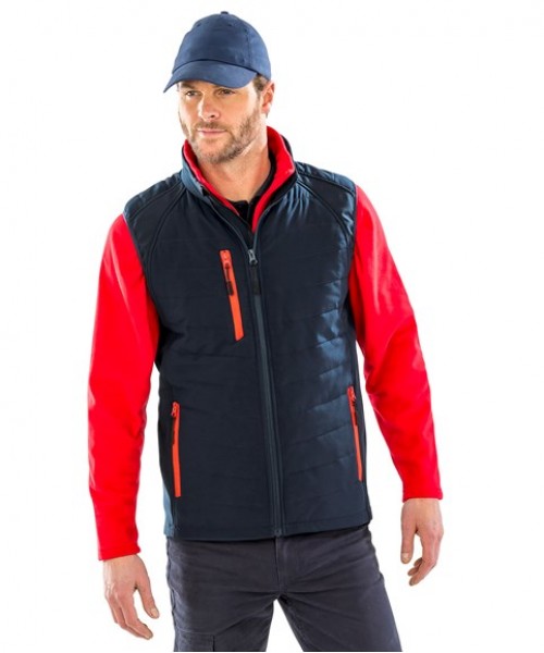 Plain Gilet compass padded softshell gilet Result Genuine Recycled 280 GSM