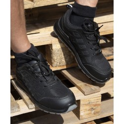 Plain Shoes All-black safety trainer Result Workguard