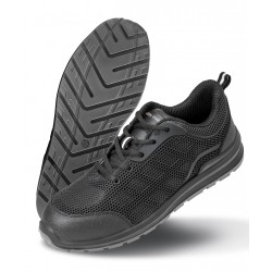 Plain Shoes All-black safety trainer Result Workguard