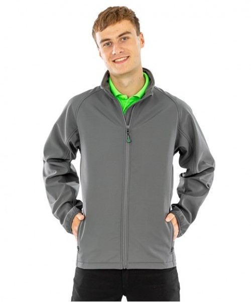 Plain Jacket Men's recycled 2-layer printable softshell jacket Result Genuine Recycled 280 GSM