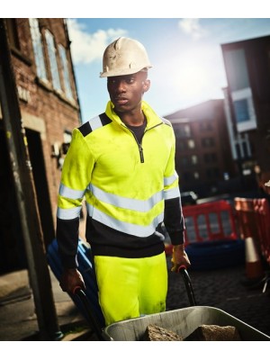 Plain Sweatshirt Pro hi-vis 1/4-zip sweatshirt Regatta High Visibility 195 GSM