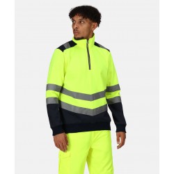 Plain Sweatshirt Pro hi-vis 1/4-zip sweatshirt Regatta High Visibility 195 GSM