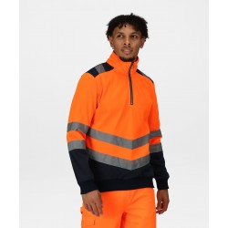 Plain Sweatshirt Pro hi-vis 1/4-zip sweatshirt Regatta High Visibility 195 GSM